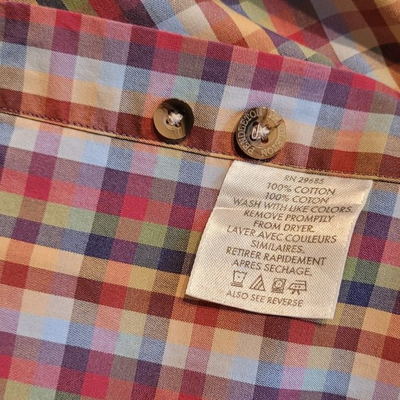 Pendleton Men's multi-color plaid cotton button up, size Large - Picture 7 of 7